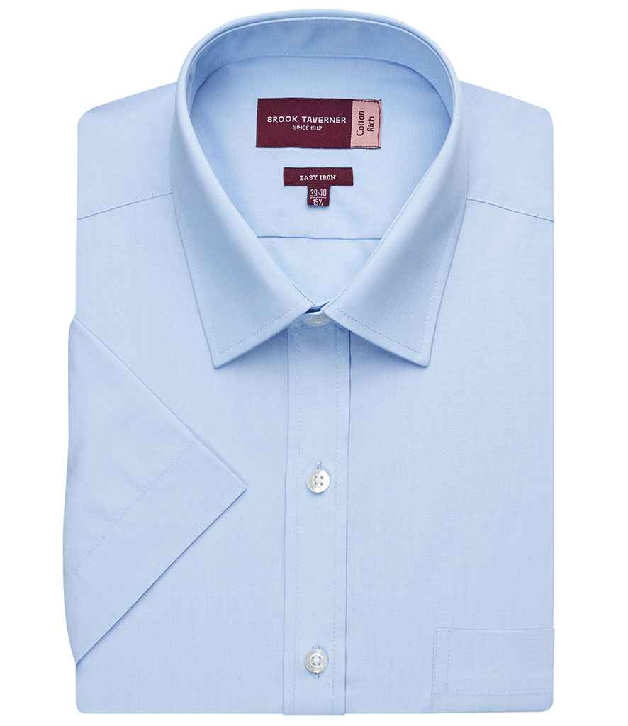 Brook Taverner Rosello Short Sleeve Poplin Shirt | Blue