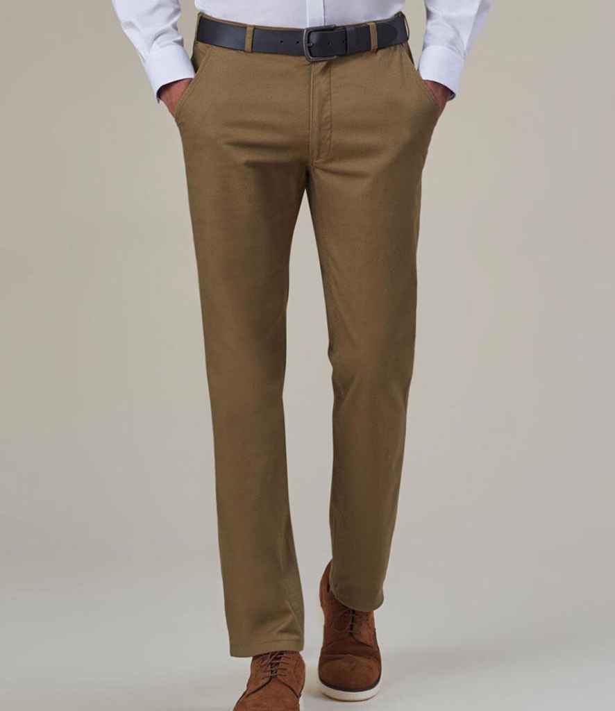 Brook Taverner Miami Slim Fit Chino Trousers | Tan