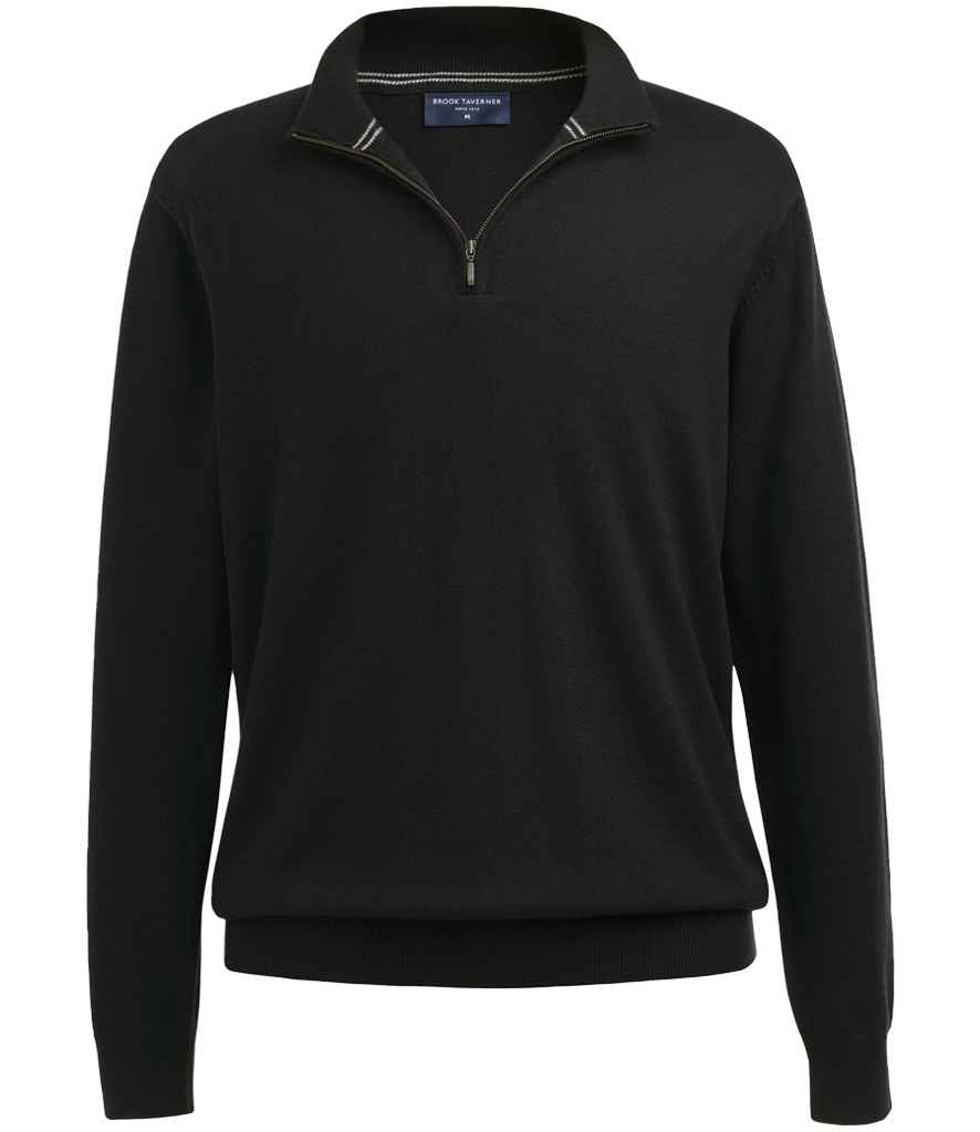 Brook Taverner Copenhagen 1/4 Zip Jumper | Black
