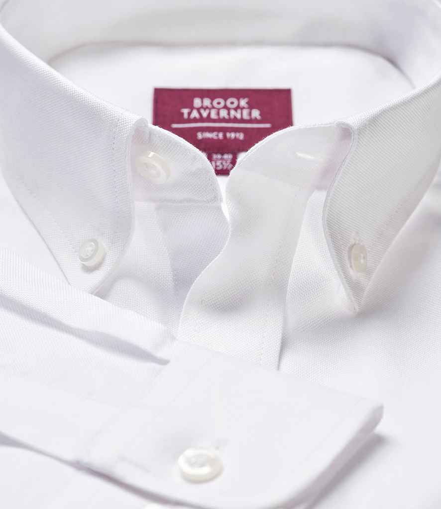 Brook Taverner Whistler Long Sleeve Oxford Shirt | White
