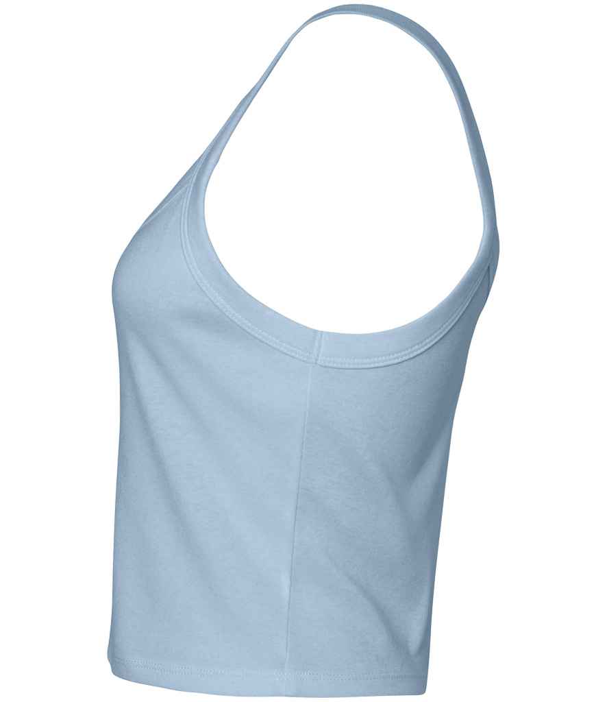 Bella Ladies Micro Rib Spaghetti Strap Tank Top | Solid Baby Blue Blend