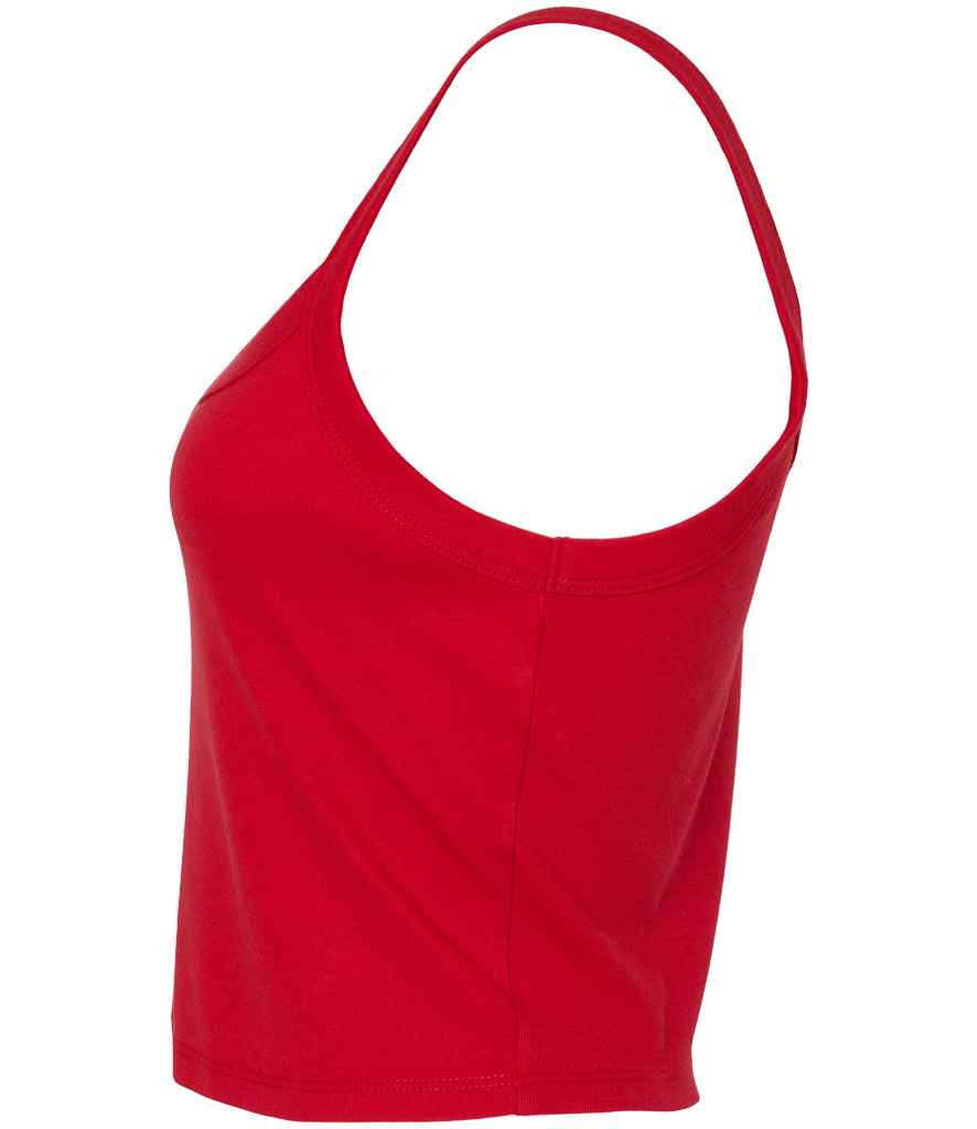 Bella Ladies Micro Rib Spaghetti Strap Tank Top | Solid Red Blend