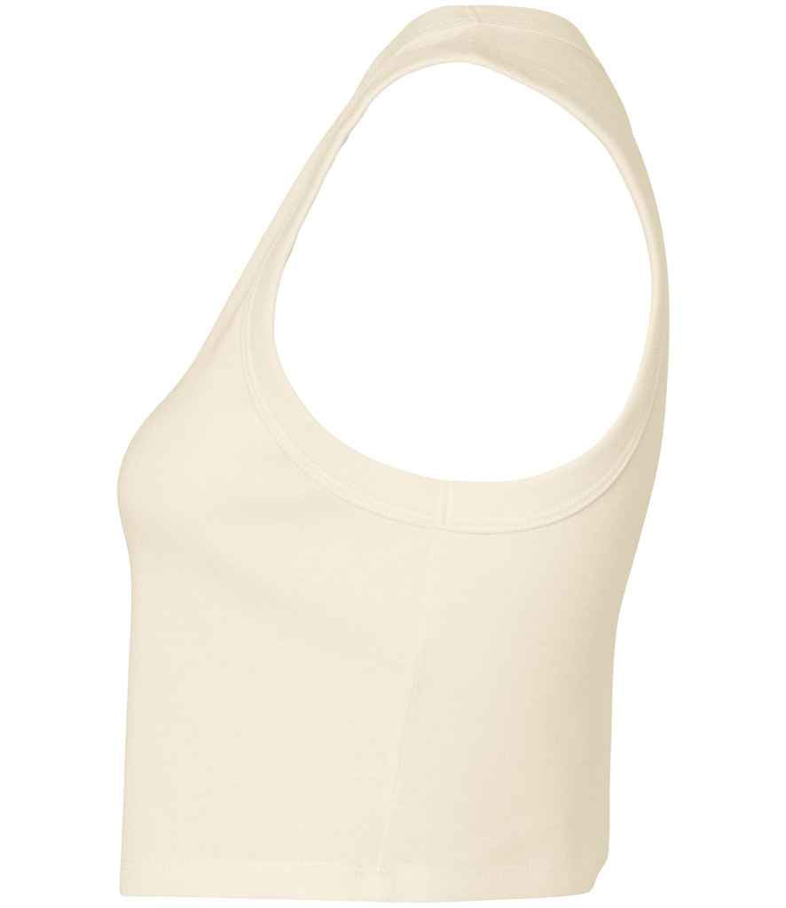 Bella Ladies Micro Rib Muscle Crop Tank Top | Solid Natural Blend