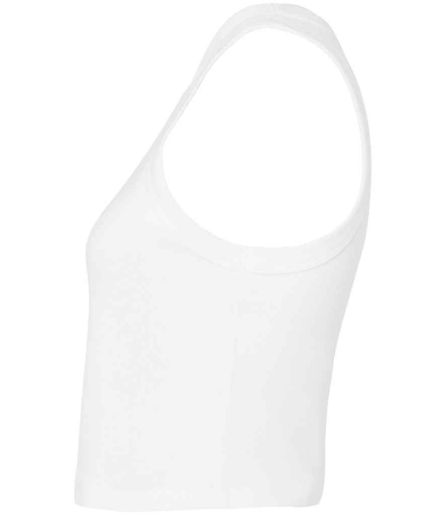 Bella Ladies Micro Rib Racer Tank Top | Solid White Blend