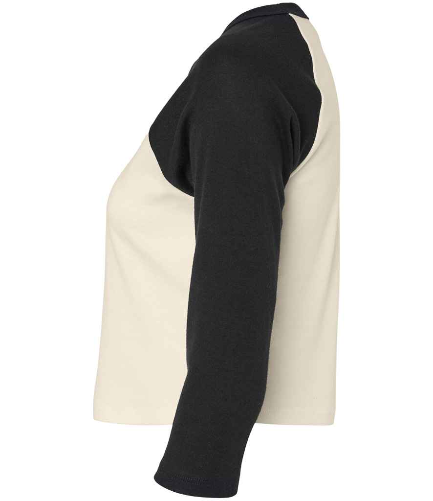 Bella Ladies Micro Rib 3/4 Raglan Baby T-Shirt | Natural/Black