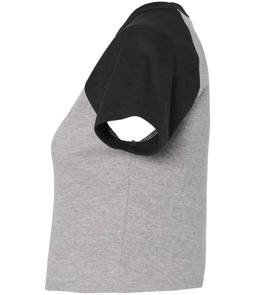 Bella Ladies Micro Rib Raglan Baby T-Shirt | Athletic Heather/Black
