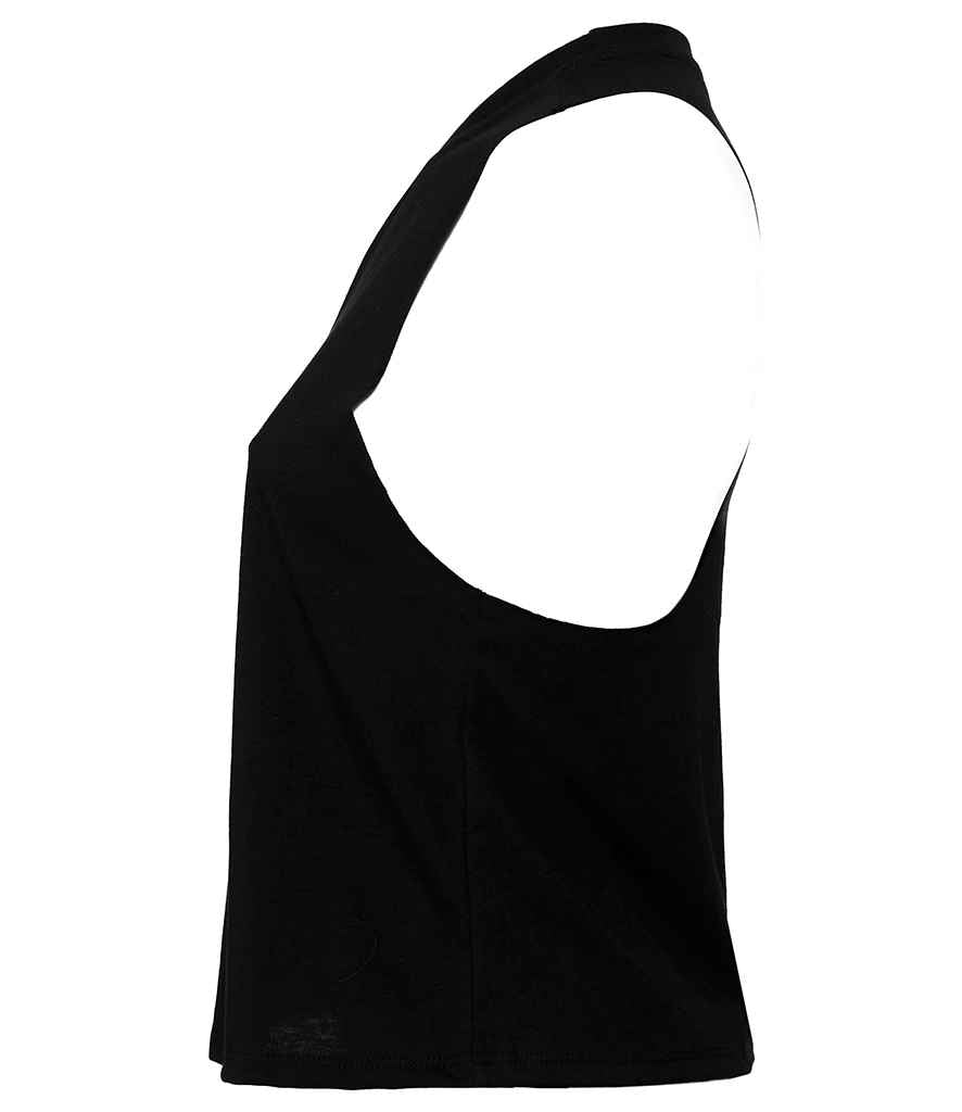 Bella Ladies Racer Back Cropped Tank Top | Black