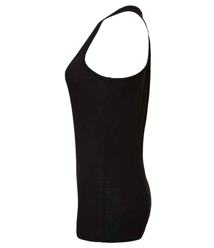 Bella Ladies Flowy Racer Back Tank Top | Black