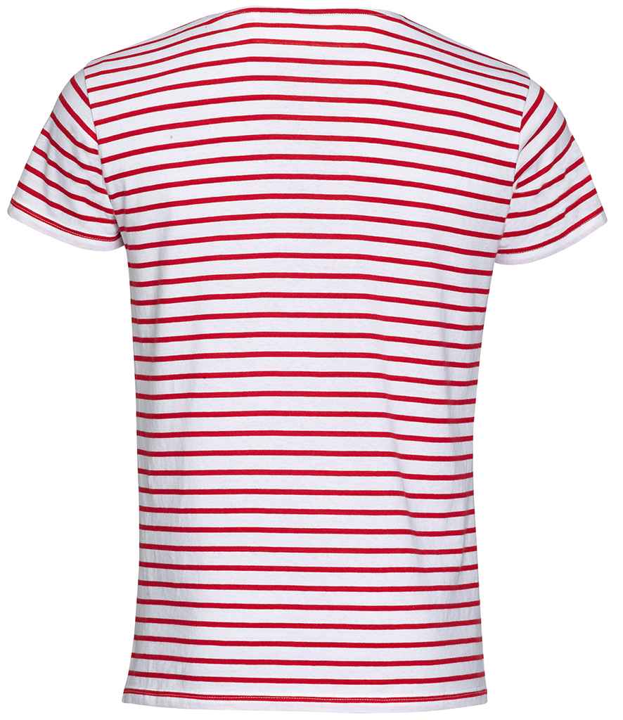 SOL'S Miles Striped T-Shirt | White/Red