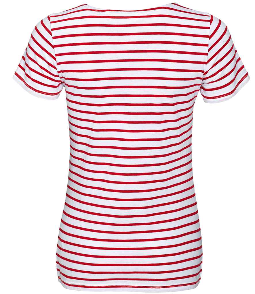 SOL'S Ladies Miles Striped T-Shirt | White/Red