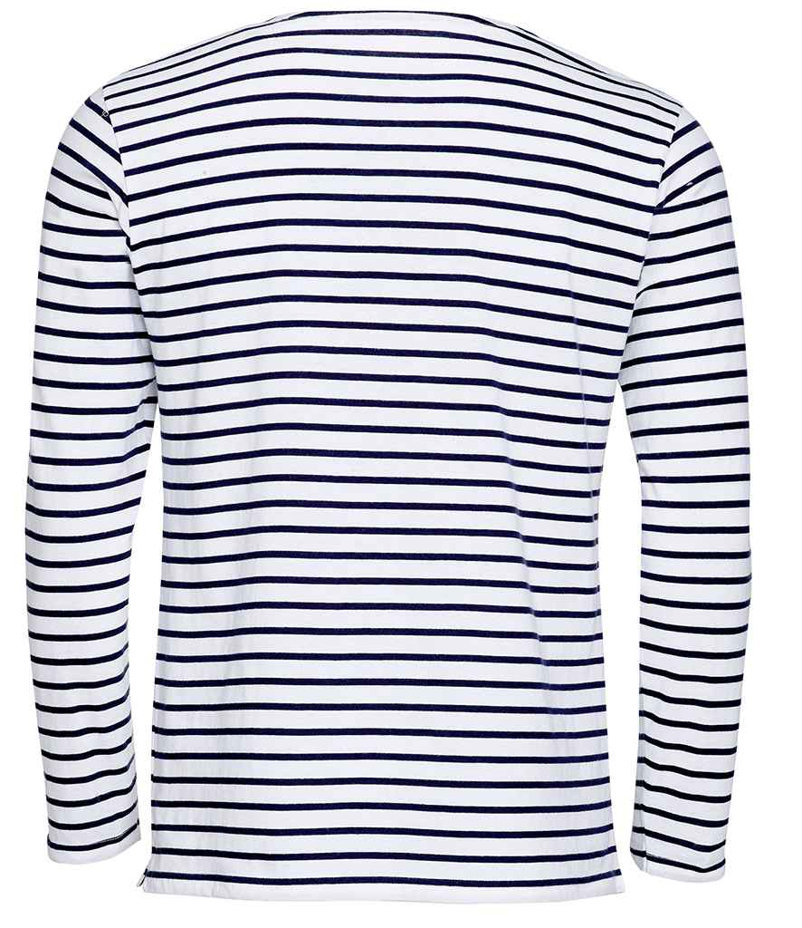 SOL'S Marine Long Sleeve Striped T-Shirt | White/Navy