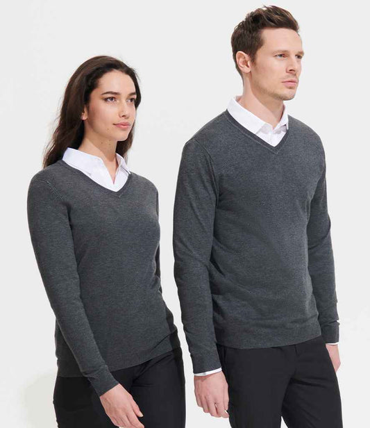 SOL'S Glory V Neck Sweater | Charcoal Marl