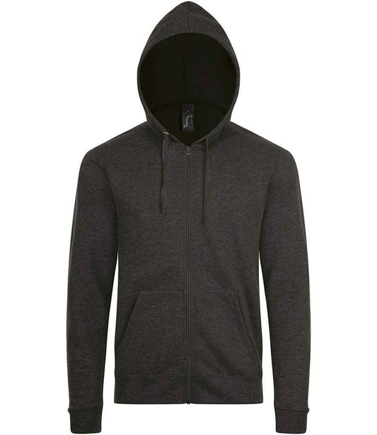 SOL'S Stone Zip Hooded Sweatshirt | Charcoal Marl