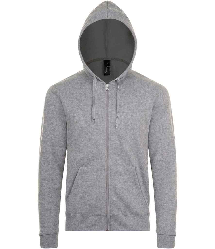SOL'S Stone Zip Hooded Sweatshirt | Grey Marl