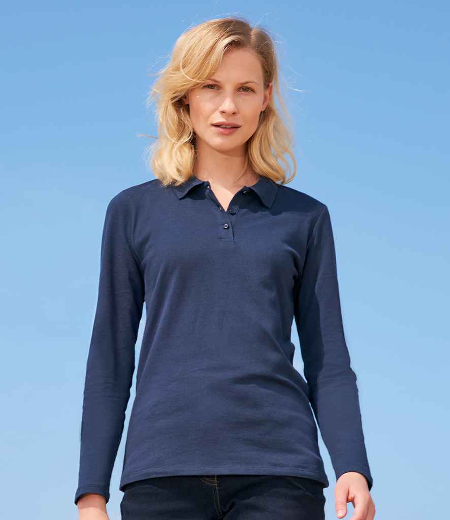 SOL'S Ladies Perfect Long Sleeve Piqué Polo Shirt | French Navy