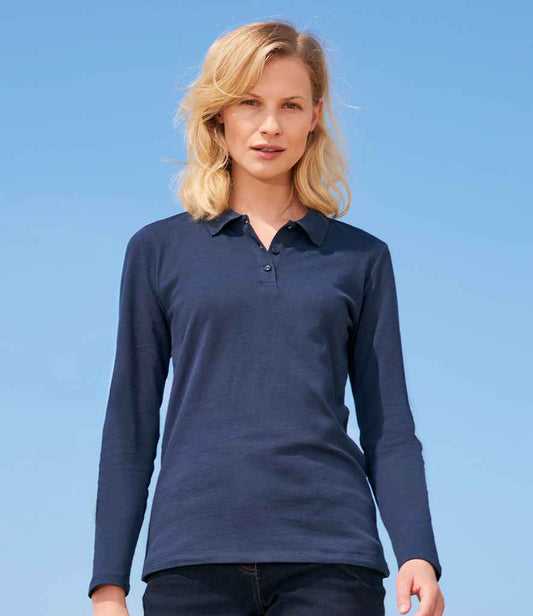 SOL'S Ladies Perfect Long Sleeve Piqué Polo Shirt | French Navy