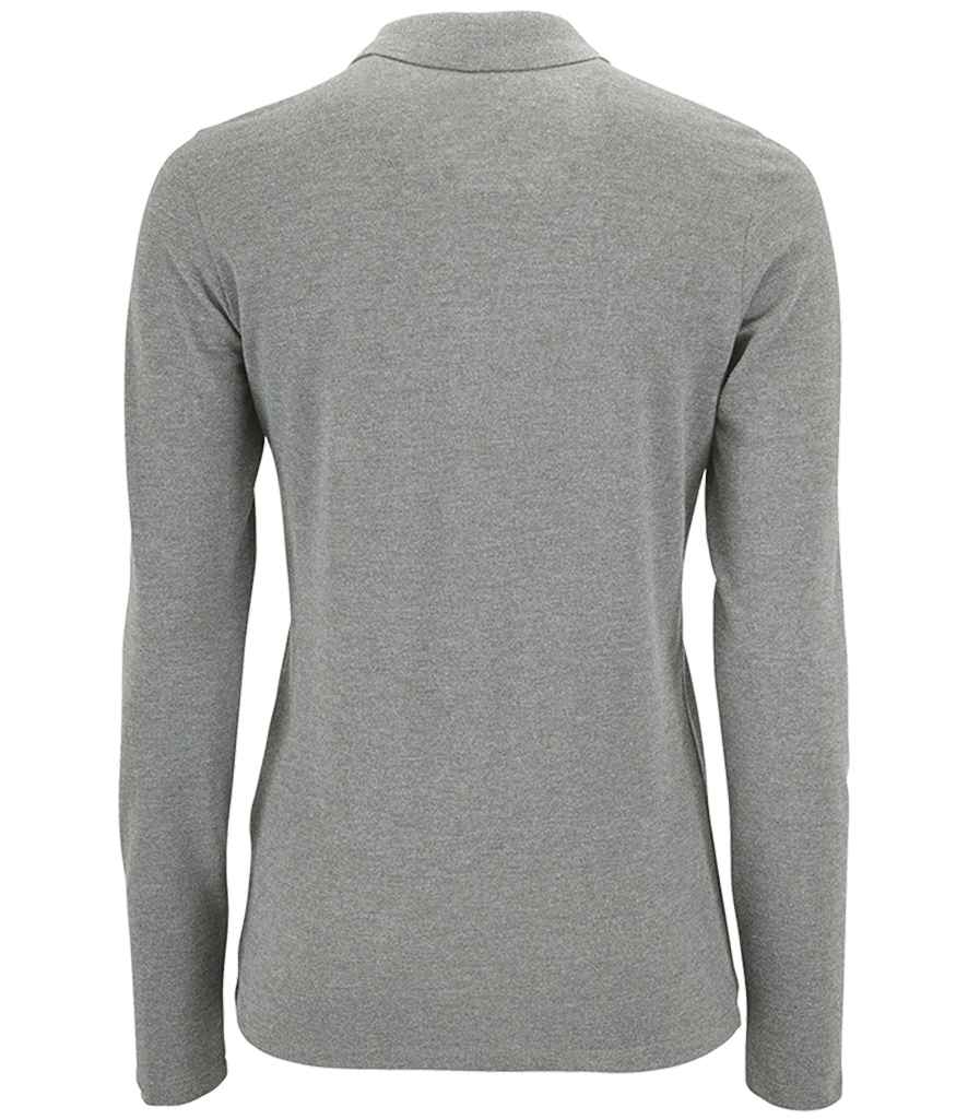 SOL'S Ladies Perfect Long Sleeve Piqué Polo Shirt | Grey Marl
