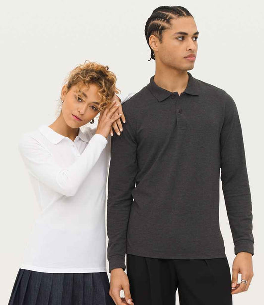 SOL'S Perfect Long Sleeve Piqué Polo Shirt | Charcoal Marl