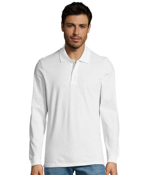 SOL'S Perfect Long Sleeve Piqué Polo Shirt | White