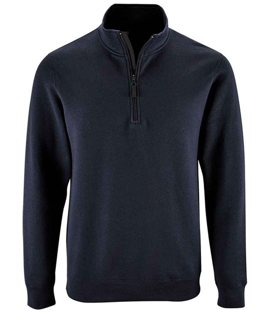 SOL'S Stan Contrast Zip Neck Sweatshirt | French Navy