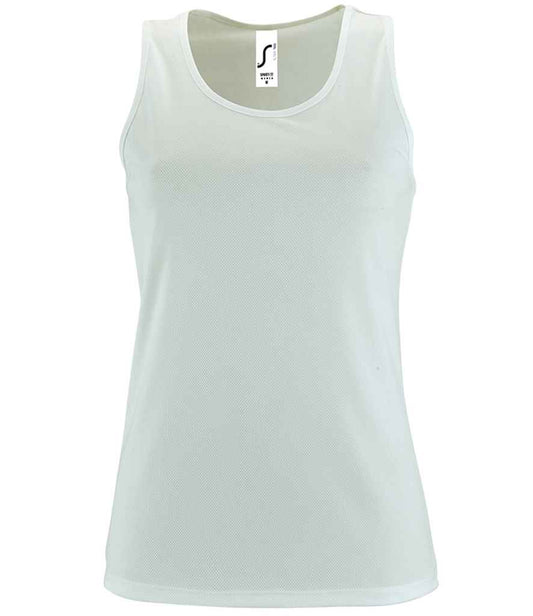 SOL'S Ladies Sporty Performance Tank Top | White