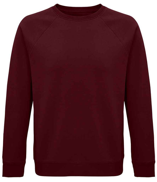 SOL'S Unisex Space Organic Raglan Sweatshirt | Burgundy