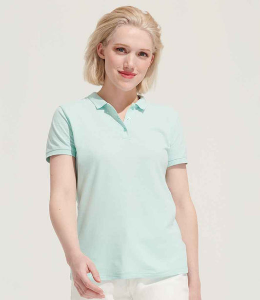 SOL'S Ladies Planet Organic Piqué Polo Shirt | Arctic Blue