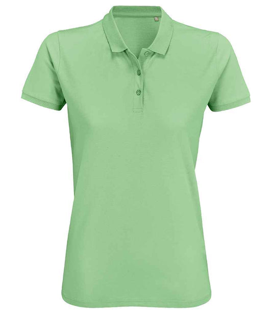 SOL'S Ladies Planet Organic Piqué Polo Shirt | Frozen Green