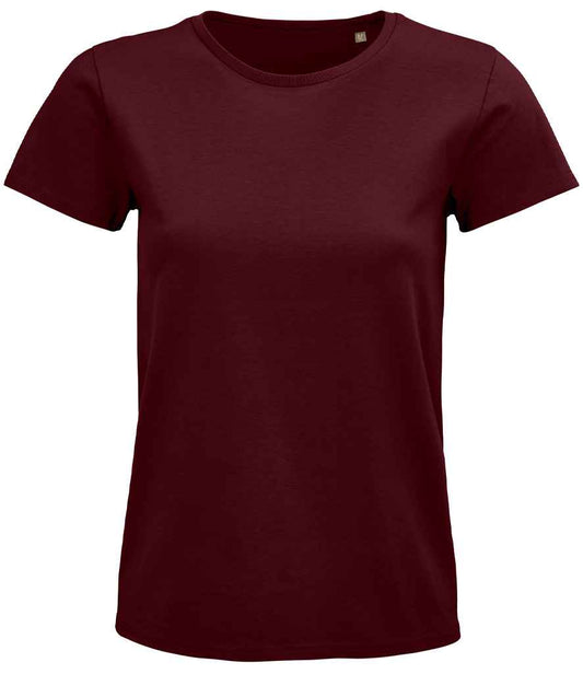SOL'S Ladies Pioneer Organic T-Shirt | Burgundy