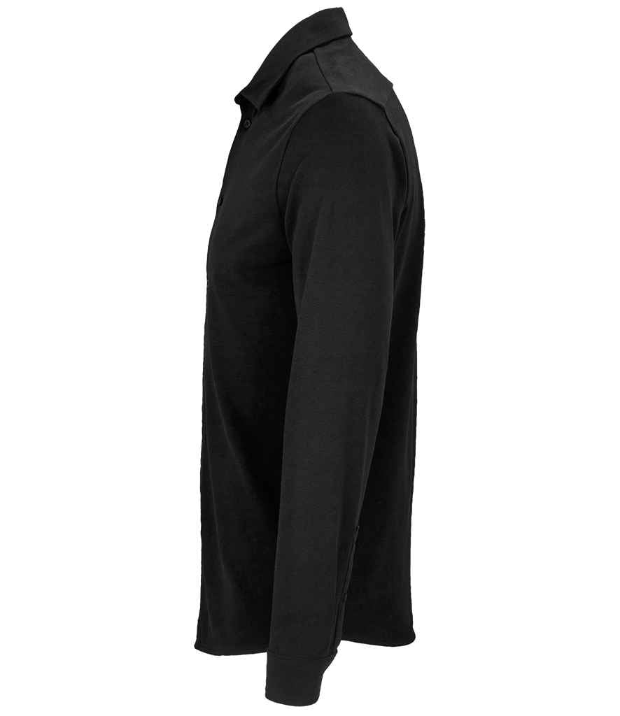 NEOBLU Basile Organic Cotton Long Sleeve Piqué Shirt | Deep Black