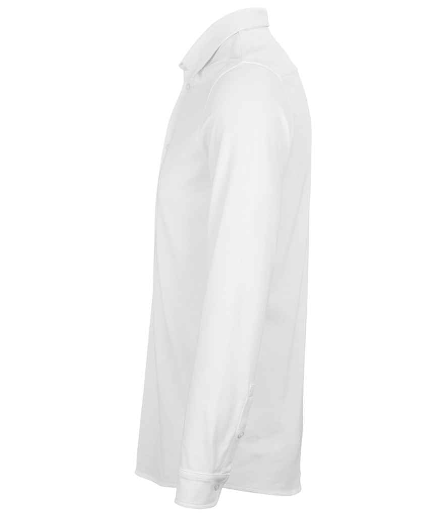 NEOBLU Basile Organic Cotton Long Sleeve Piqué Shirt | Optic White