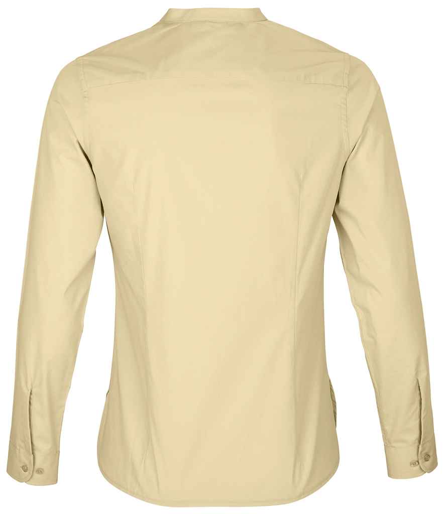 NEOBLU Ladies Bart Mao Collar Long Sleeve Poplin Shirt | Beige