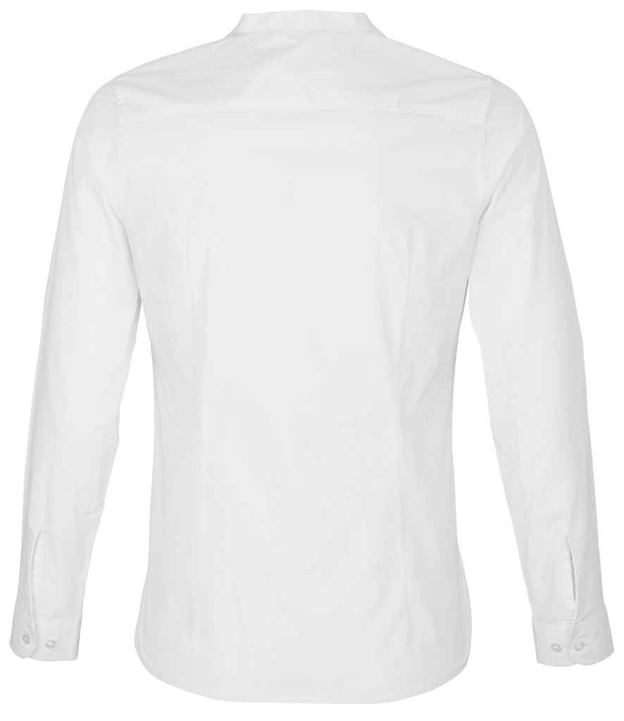 NEOBLU Ladies Bart Mao Collar Long Sleeve Poplin Shirt | Optic White