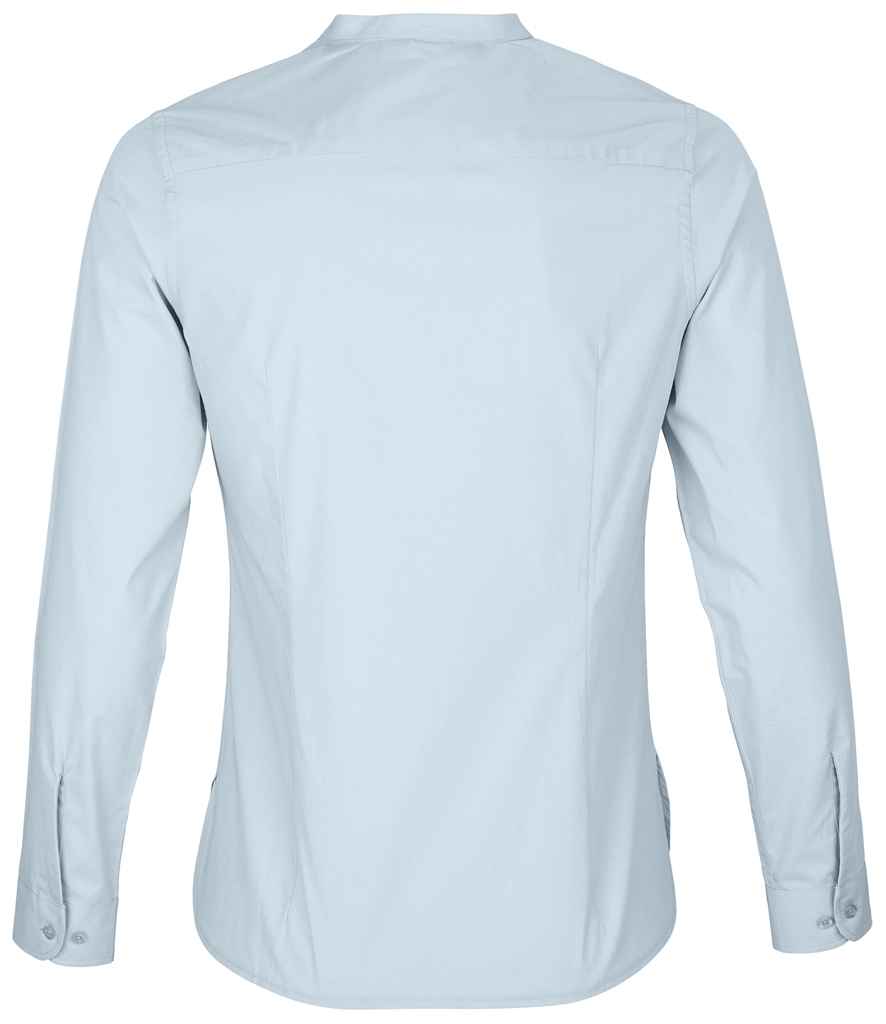 NEOBLU Ladies Bart Mao Collar Long Sleeve Poplin Shirt | Soft Blue