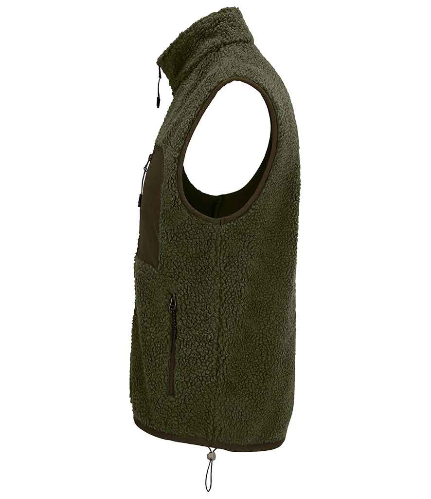 SOL'S Unisex Fury Sherpa Bodywarmer | Army/Dark Army
