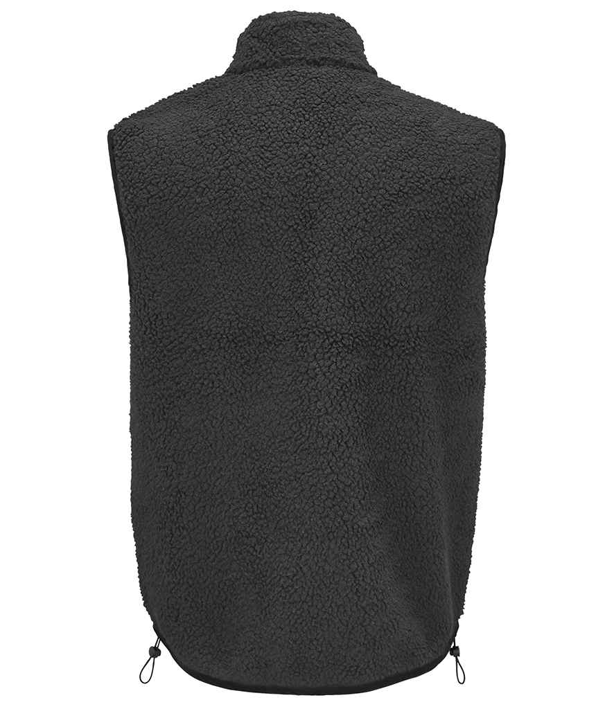 SOL'S Unisex Fury Sherpa Bodywarmer | Carbon Grey/Black