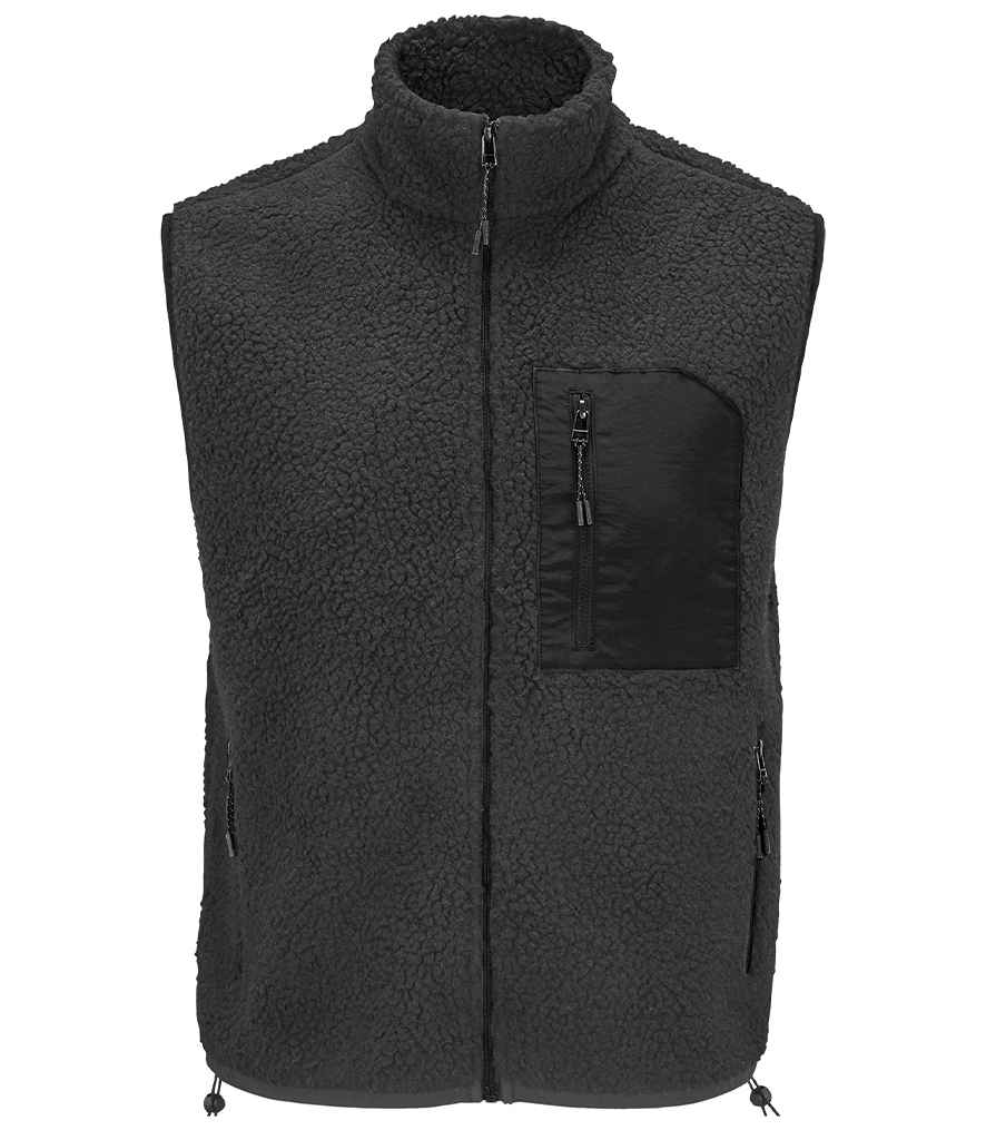 SOL'S Unisex Fury Sherpa Bodywarmer | Carbon Grey/Black