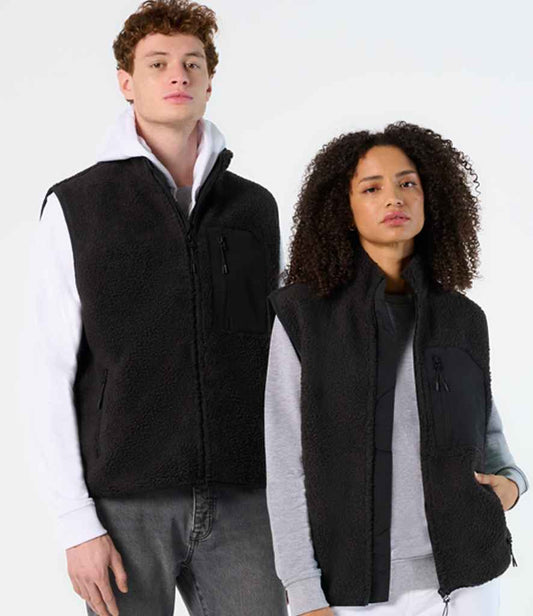 SOL'S Unisex Fury Sherpa Bodywarmer | Carbon Grey/Black