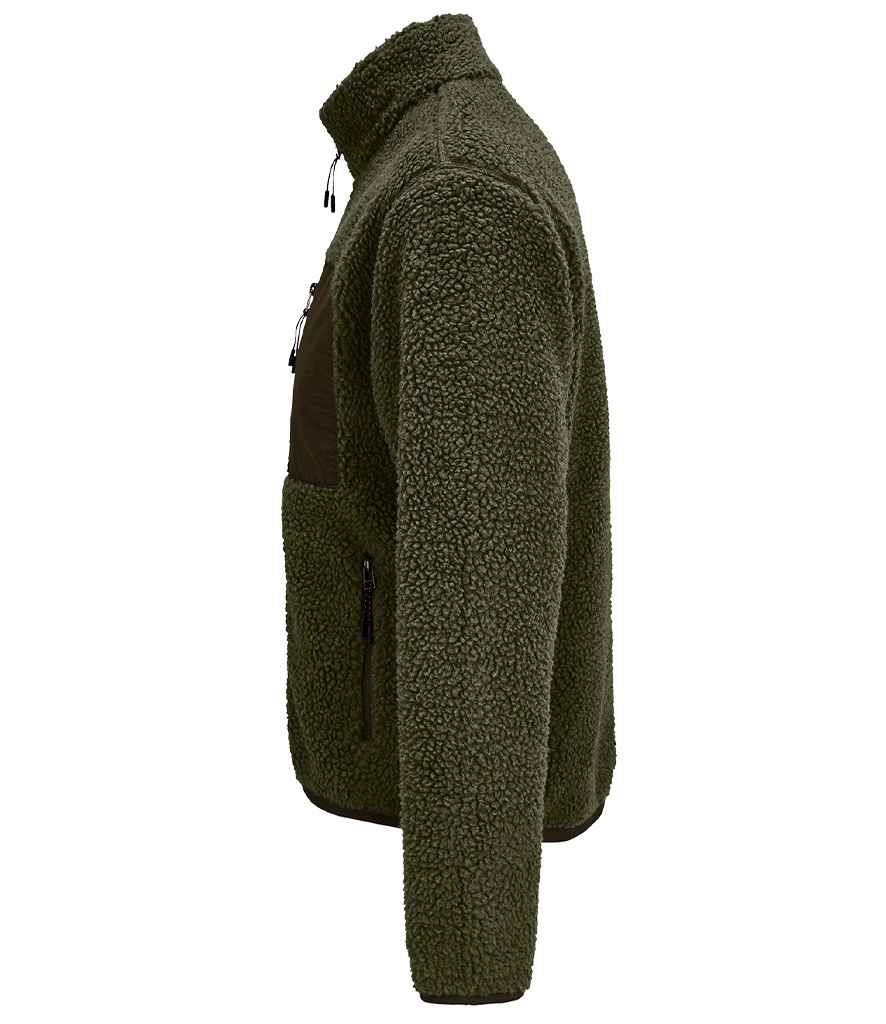 SOL'S Unisex Fury Sherpa Jacket | Army/Dark Army