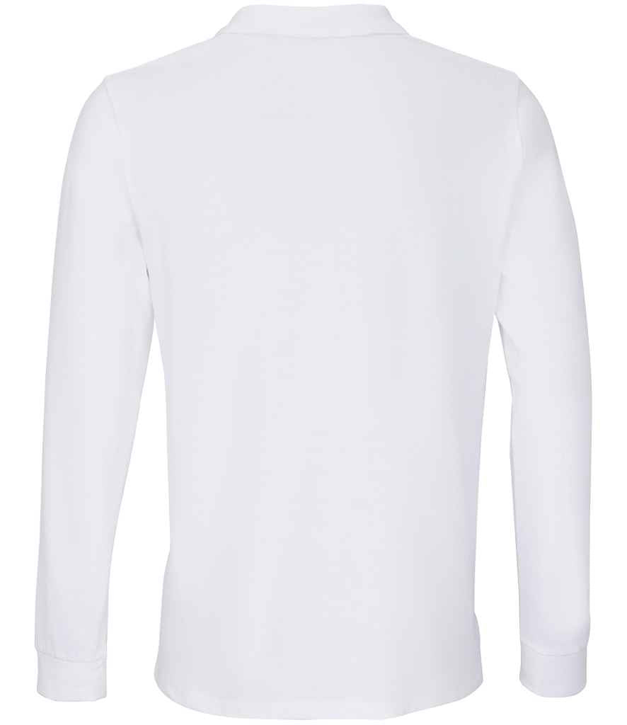 SOL'S Unisex Planet Long Sleeve Piqué Polo Shirt | White