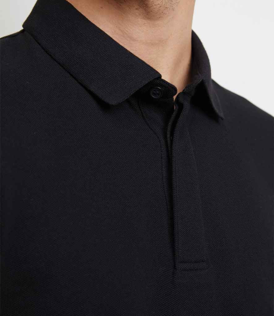 NEOBLU Owen Long Sleeve Piqué Polo Shirt | Deep Black