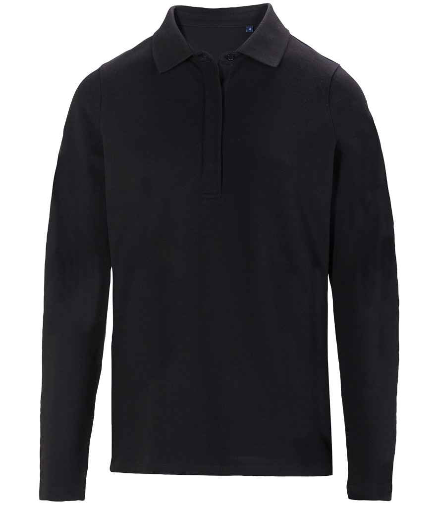 NEOBLU Ladies Owen Long Sleeve Piqué Polo Shirt | Deep Black