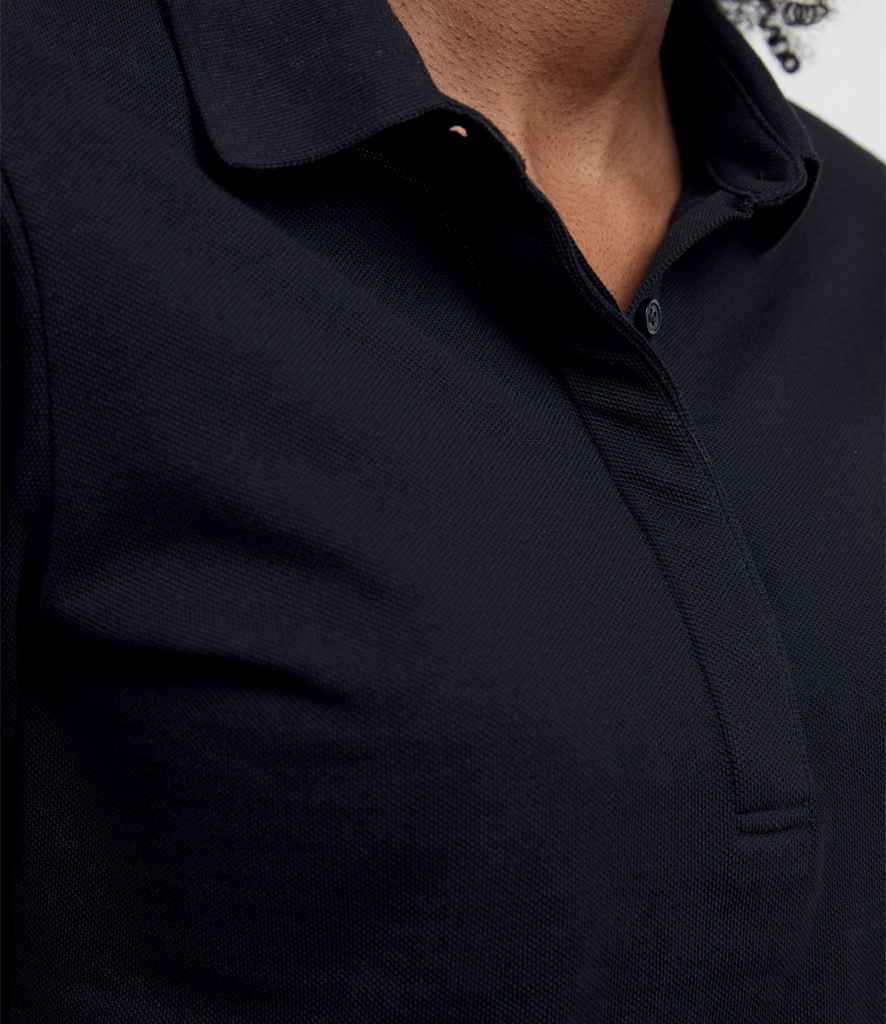 NEOBLU Ladies Owen Long Sleeve Piqué Polo Shirt | Deep Black