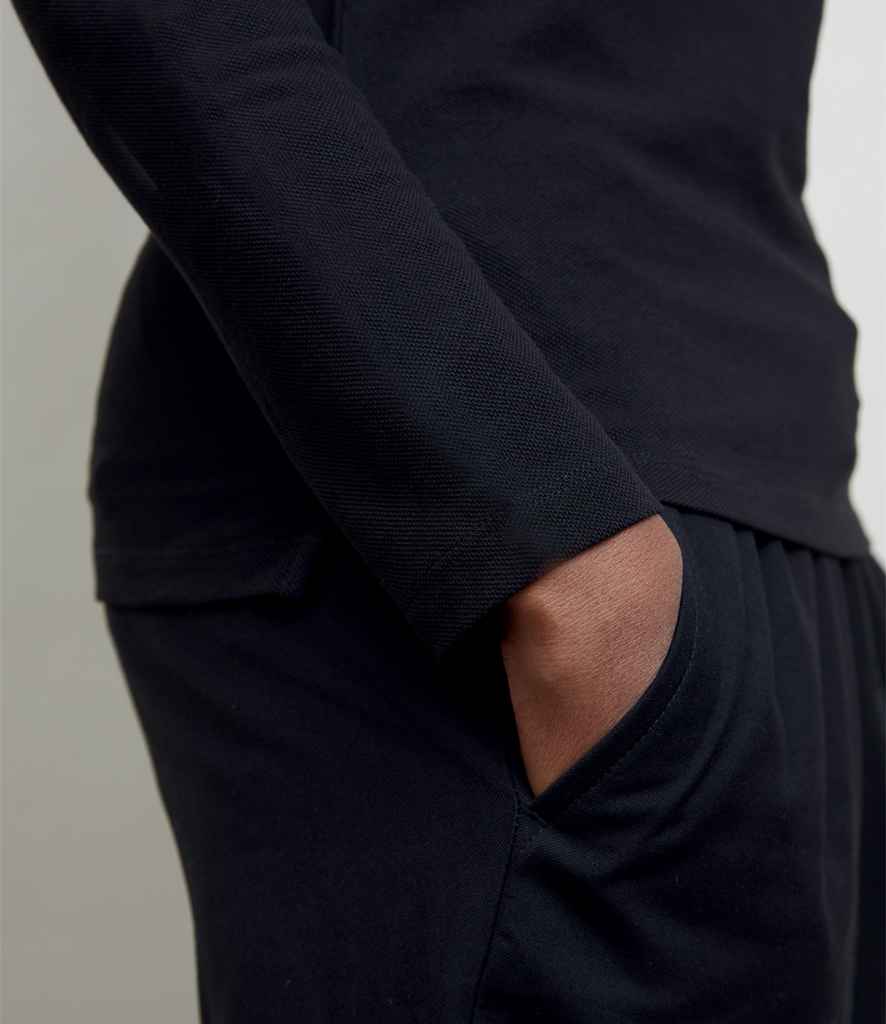 NEOBLU Ladies Owen Long Sleeve Piqué Polo Shirt | Deep Black