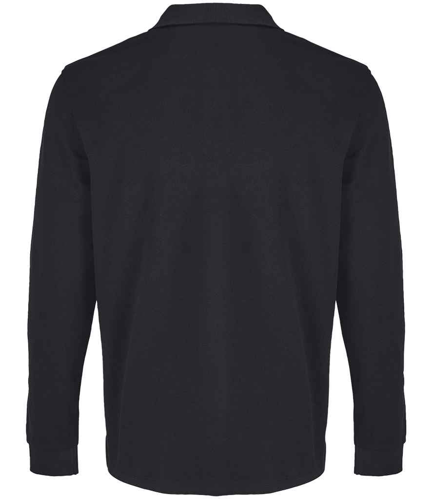 SOL'S Unisex Pacific Long Sleeve Piqué Polo Shirt | Black