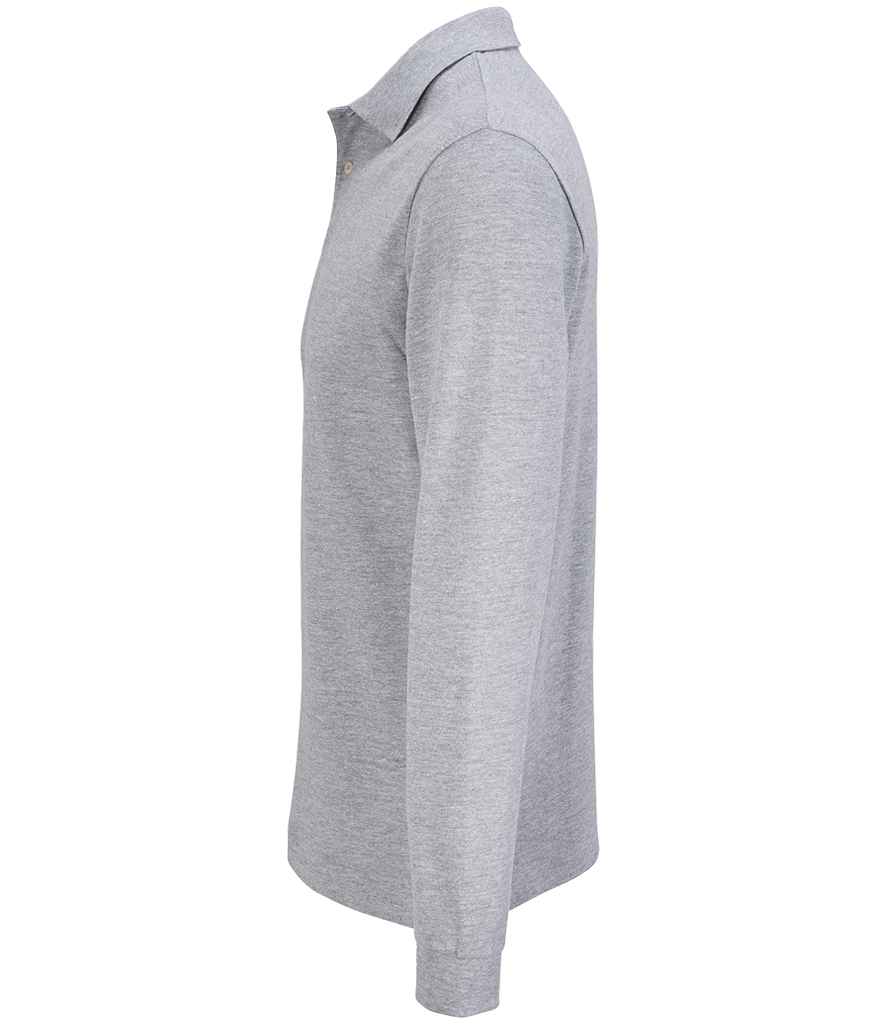 SOL'S Unisex Pacific Long Sleeve Piqué Polo Shirt | Grey Marl