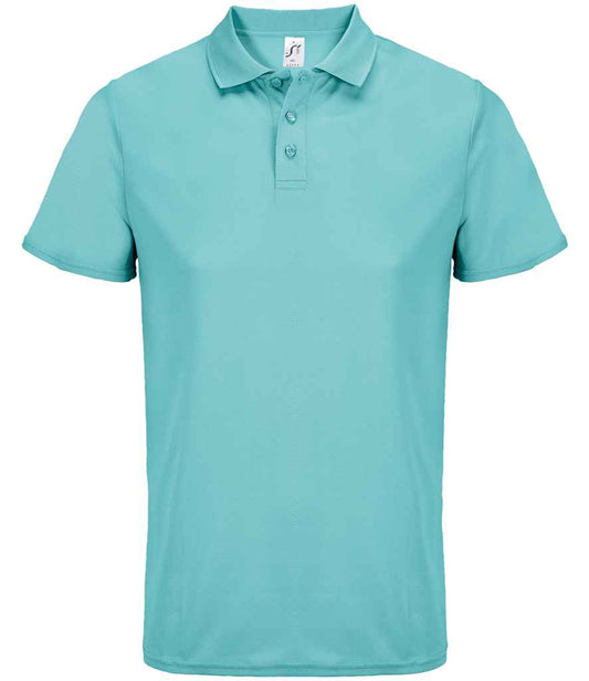 SOL'S Unisex Pitcher Recycled Polyester Piqué Polo Shirt | Pool Blue