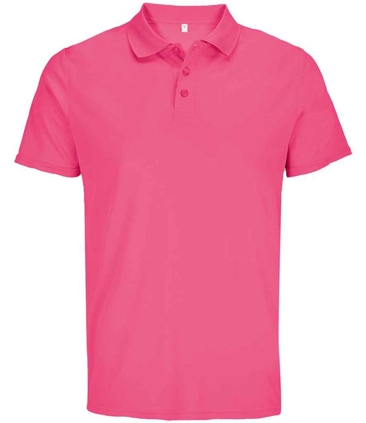 SOL'S Unisex Pitcher Recycled Polyester Piqué Polo Shirt | Ribbon Pink