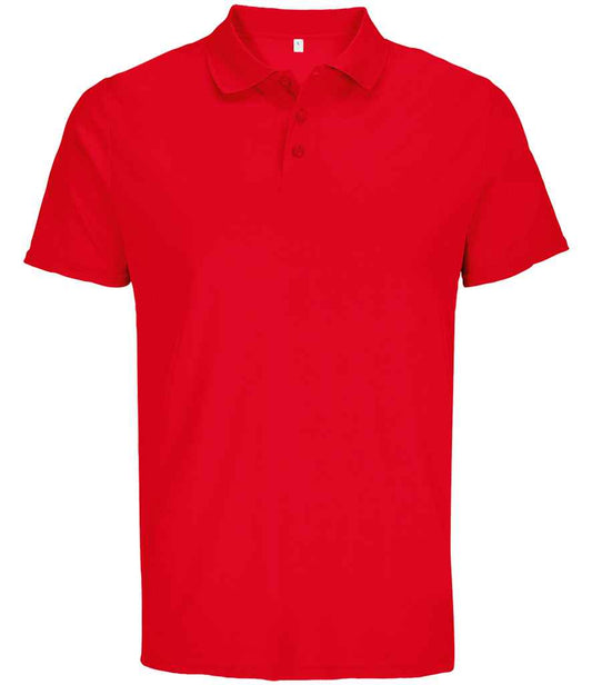 SOL'S Unisex Pitcher Recycled Polyester Piqué Polo Shirt | Red