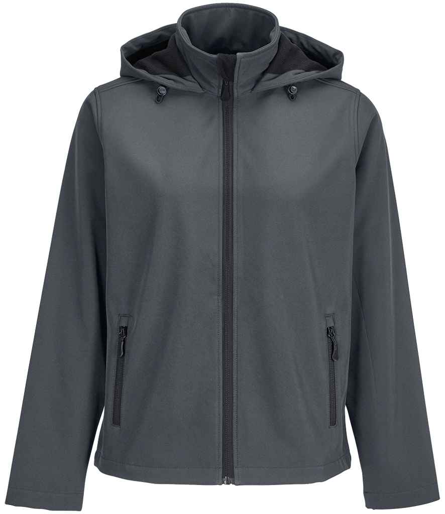 SOL'S Ladies Race Hooded Soft Shell Jacket | Charcoal